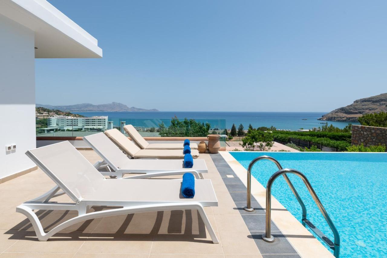 Villa Milena With Private Pool, Vlicha Beach Lindos エクステリア 写真