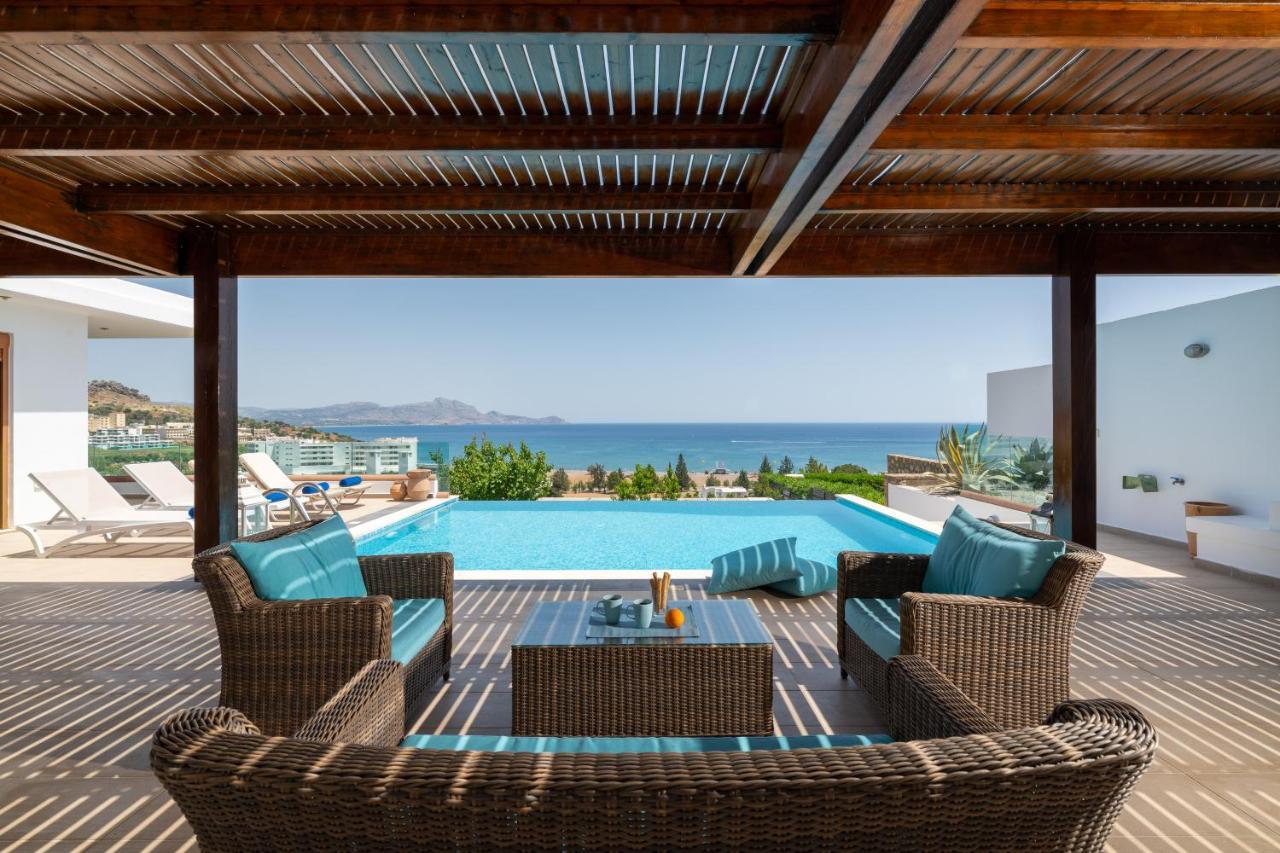 Villa Milena With Private Pool, Vlicha Beach Lindos エクステリア 写真